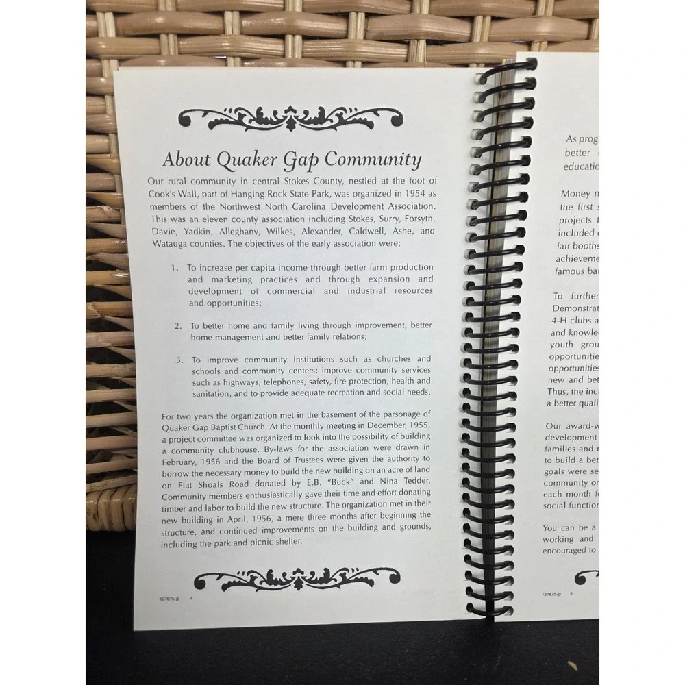 Quaker Gap Communjty‎ Cookbook Stokes County, North Carolina 2018 Spiral